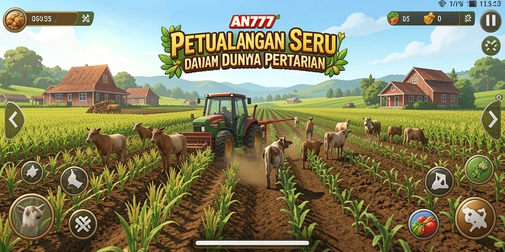 Tampilan gameplay AN777 menampilkan keseruan bertani.