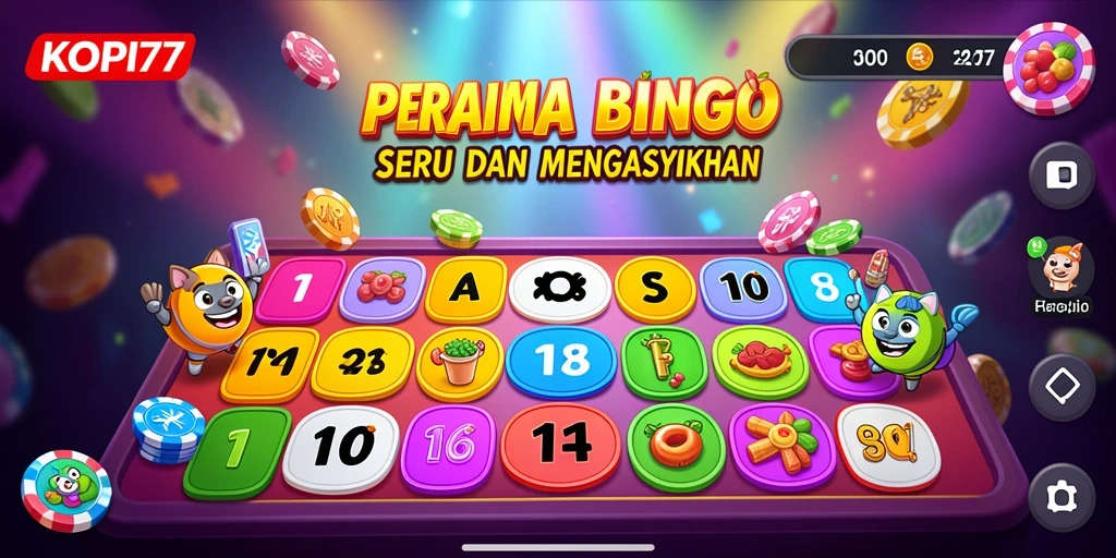 Tampilan gameplay Bingo di KOPI77 dengan grafis menarik.
