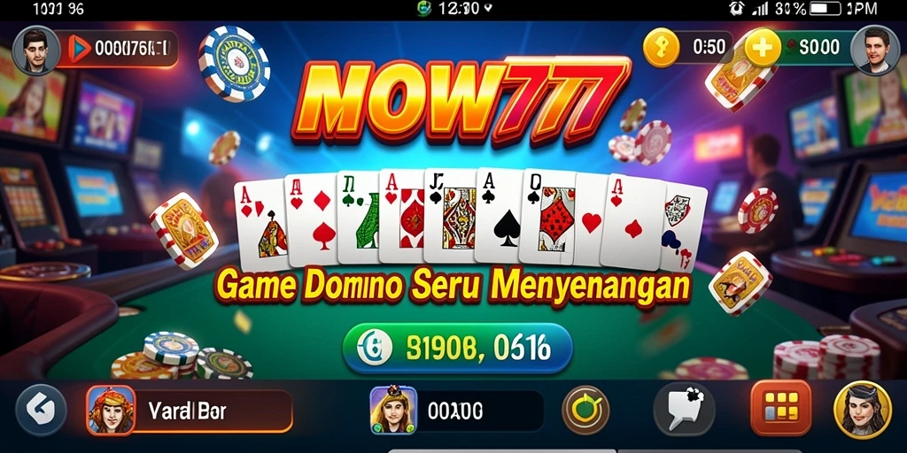 Tampilan gameplay seru dari aplikasi WOW77 yang menampilkan permainan Domino.